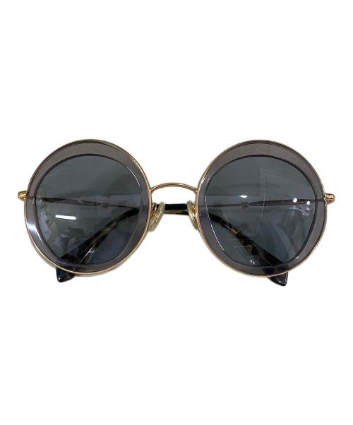 MIU MIU（ミュウミュウ）MIU MIU (ミュウミュウ) メタルフレーム サングラス ゴールド×グレーの古着・服飾アイテム