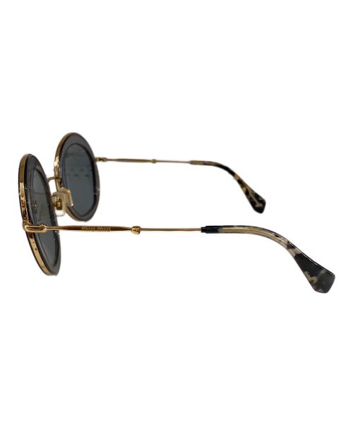 MIU MIU（ミュウミュウ）MIU MIU (ミュウミュウ) メタルフレーム サングラス ゴールド×グレーの古着・服飾アイテム