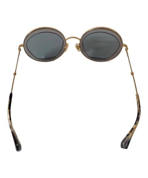 MIU MIU（ミュウミュウ）MIU MIU (ミュウミュウ) メタルフレーム サングラス ゴールド×グレーの古着・服飾アイテム