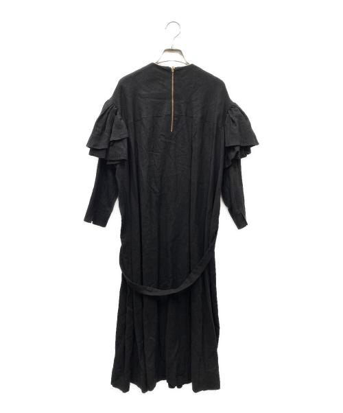 DOUBLE MAISON（ドゥーブルメゾン）DOUBLE MAISON (ドゥーブルメゾン) リネンワンピース ブラック サイズ:SIZE Freeの古着・服飾アイテム