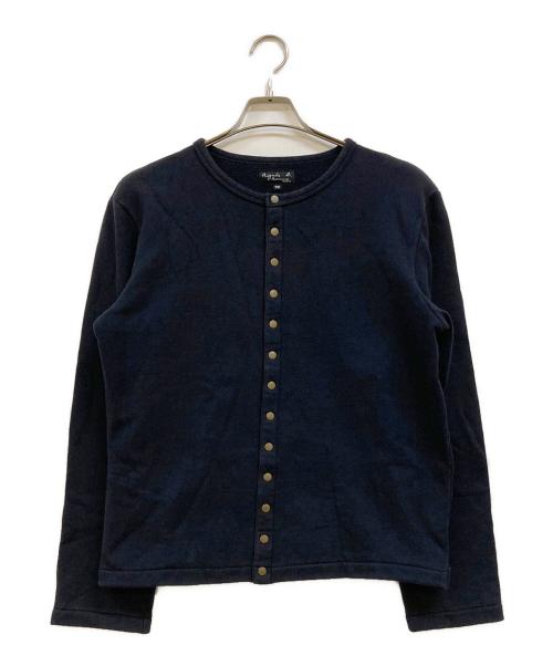 agnes b homme（アニエスベーオム）agnes b homme (アニエスベーオム) スナップボタン プレッション カーディガン ブラック サイズ:T3の古着・服飾アイテム