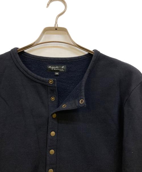 agnes b homme（アニエスベーオム）agnes b homme (アニエスベーオム) スナップボタン プレッション カーディガン ブラック サイズ:T3の古着・服飾アイテム