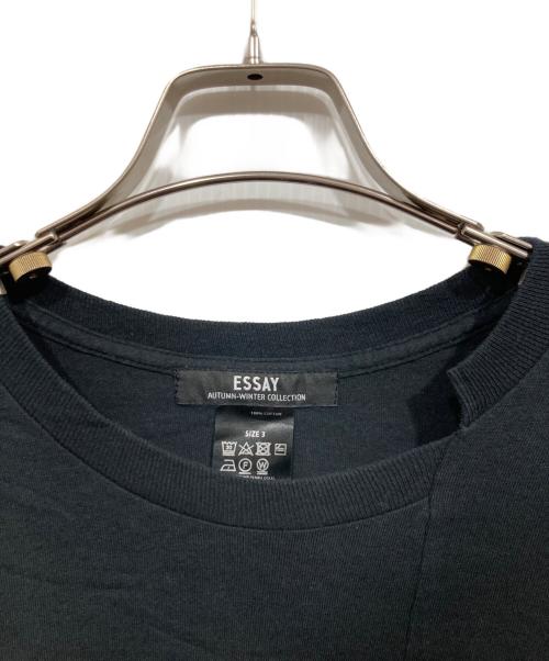 Essay（エッセイ）Essay (エッセイ) CUT UP LONG LAYER T-SHIRT  長袖Tシャツ ブラック サイズ:3の古着・服飾アイテム
