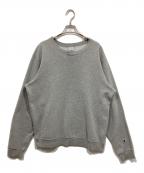 Championチャンピオン）の古着「前Vガゼットクルーネックスウェット」｜グレー