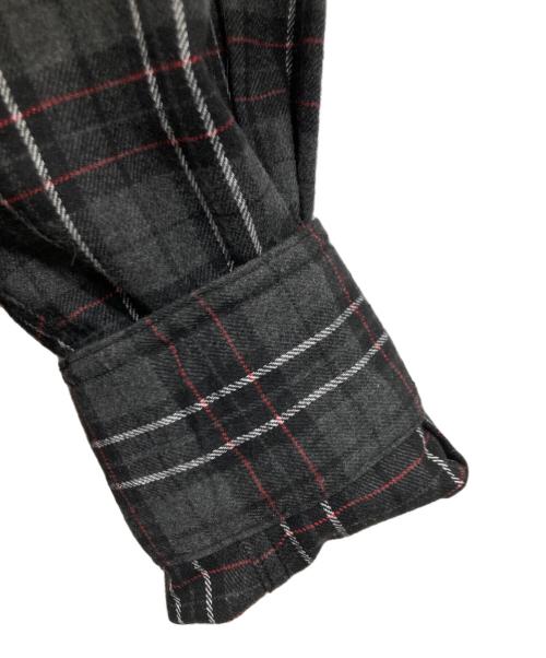 WHOOSIS（フーシス）WHOOSIS (フーシス) GHOST IN THE SHELL (ゴーストインザシェル) プリントチェックシャツ グレー サイズ:Mの古着・服飾アイテム