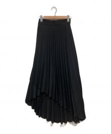 LEINWANDE（ラインヴァンド）の古着「Pleats Wrapped Skirt  ラップスカート」｜ブラック