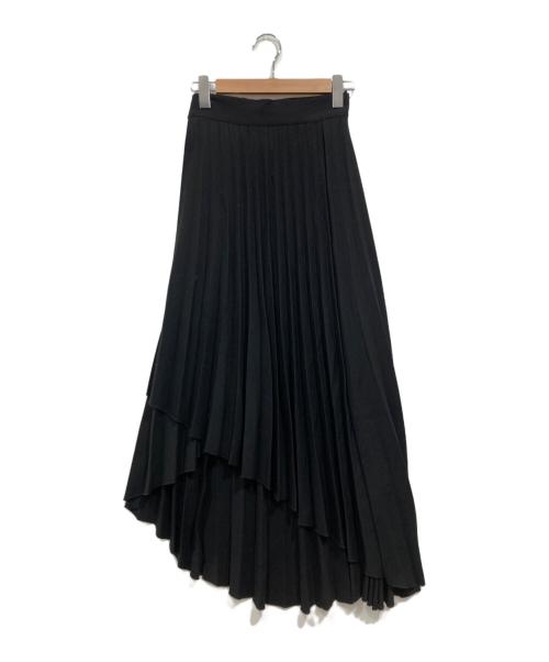 LEINWANDE（ラインヴァンド）LEINWANDE (ラインヴァンド) Pleats Wrapped Skirt  ラップスカート ブラック サイズ:Fの古着・服飾アイテム