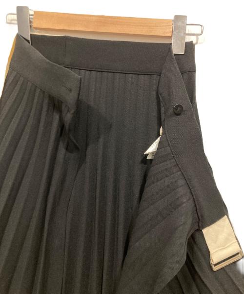 LEINWANDE（ラインヴァンド）LEINWANDE (ラインヴァンド) Pleats Wrapped Skirt  ラップスカート ブラック サイズ:Fの古着・服飾アイテム