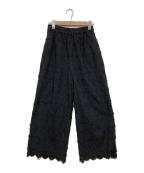 freadaフリーダ）の古着「3D刺繍レースパンツ」｜ブラック