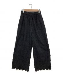 freada（フリーダ）の古着「3D刺繍レースパンツ」｜ブラック