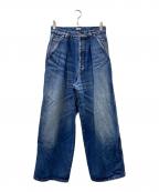 INSCRIREアンスクリア）の古着「Denim Tuck Wide Pants  デニムパンツ」｜インディゴ