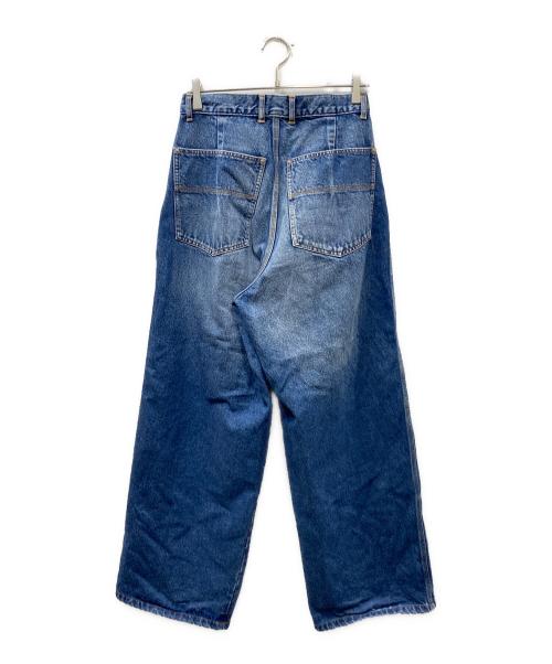 INSCRIRE（アンスクリア）INSCRIRE (アンスクリア) Denim Tuck Wide Pants  デニムパンツ インディゴ サイズ:30の古着・服飾アイテム