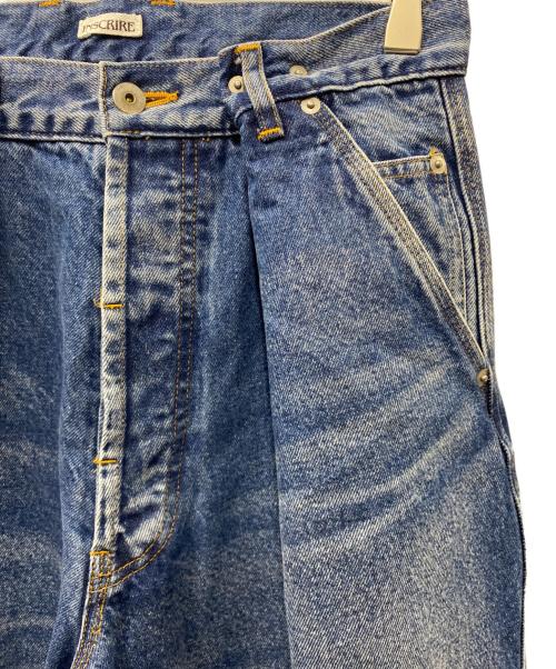 INSCRIRE（アンスクリア）INSCRIRE (アンスクリア) Denim Tuck Wide Pants  デニムパンツ インディゴ サイズ:30の古着・服飾アイテム