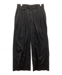 Toironier（トワロニエ）の古着「タックワイドパンツ」｜ブラック