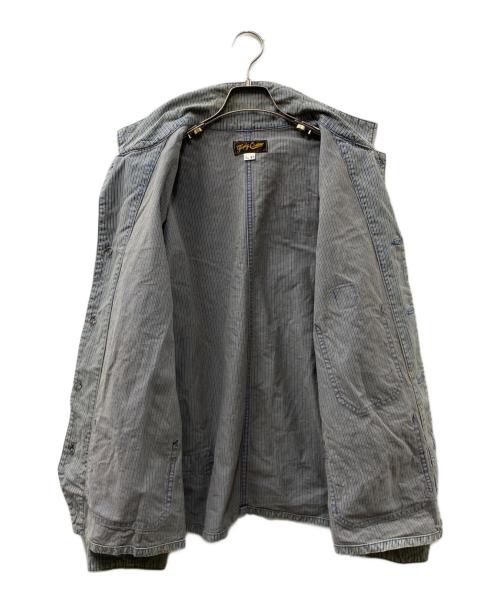 Trophy Clothing（トロフィークロージング）TROPHY CLOTHING (トロフィークロージング) ヒッコリーカバーオール ブルー×ホワイト サイズ:42の古着・服飾アイテム