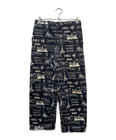 8681. BALENCIAGA ラップ ワイド クロップドパンツ シルク混 8681. BALENCIAGA ラップ ワイド クロップドパンツ シルク混 8681
