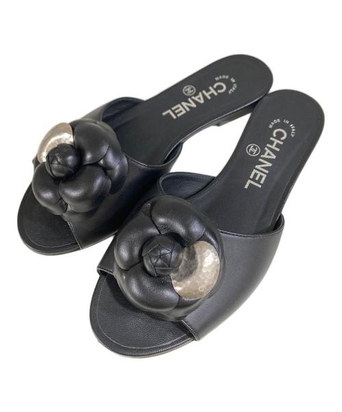 CHANEL（シャネル）CHANEL (シャネル) カメリアサンダル ブラック サイズ:35 1/2 Cの古着・服飾アイテム