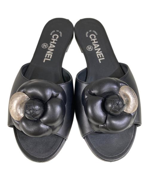 CHANEL（シャネル）CHANEL (シャネル) カメリアサンダル ブラック サイズ:35 1/2 Cの古着・服飾アイテム