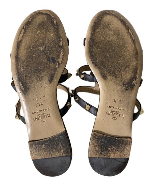 VALENTINO（ヴァレンティノ）VALENTINO (ヴァレンティノ) ロックスタッズサンダル ブラック サイズ:34 1/2の古着・服飾アイテム