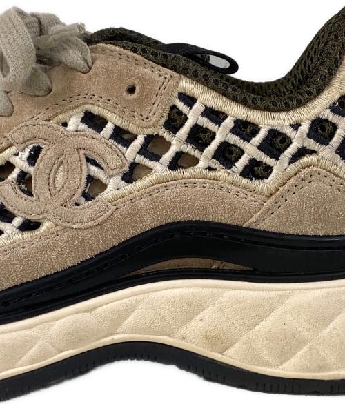 CHANEL（シャネル）CHANEL (シャネル) スエード×メッシュ ローカットスニーカー ベージュ サイズ:36の古着・服飾アイテム