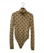 FENDIフェンディ）の古着「FFカリグラフィー チュール インナーウェア ボディースーツ」｜ベージュ