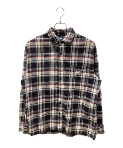 KITH（キス）KITH (キス) Ludlow Button Down Shirt チェックシャツ ブラック×レッド サイズ:Mの古着・服飾アイテム