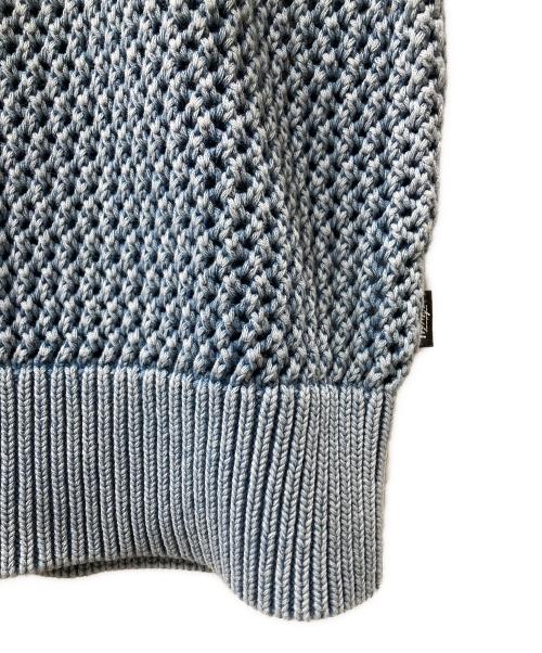 stussy（ステューシー）stussy (ステューシー) Pigment Dyed Loose Gauge sweater ブルー サイズ:Mの古着・服飾アイテム