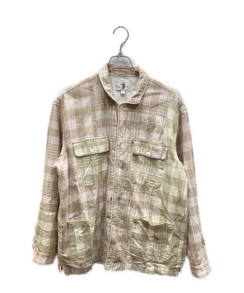 J.CREW（ジェイクルー）J.CREW (ジェイクルー) UNION (ユニオン) LS PAJAMA SHIRT　コットンパジャマシャツ ベージュ サイズ:Mの古着・服飾アイテム