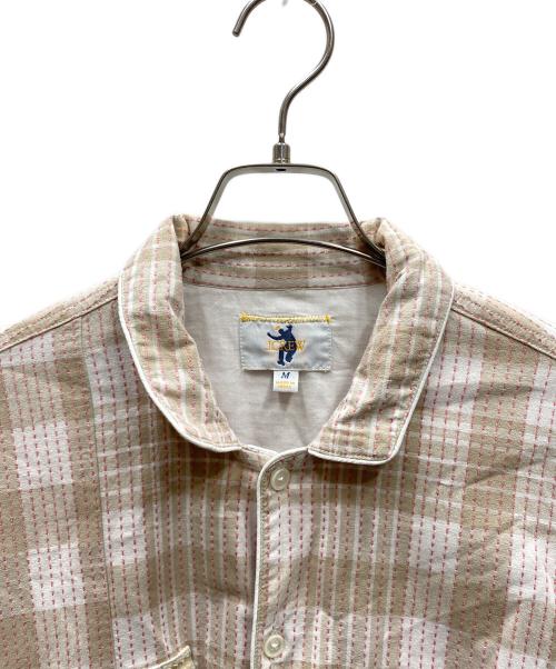 J.CREW（ジェイクルー）J.CREW (ジェイクルー) UNION (ユニオン) LS PAJAMA SHIRT　コットンパジャマシャツ ベージュ サイズ:Mの古着・服飾アイテム