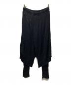 JULIUSユリウス）の古着「12SS コットンラミー レイヤード ラップドパンツ」｜ブラック