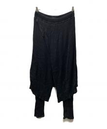 JULIUS（ユリウス）の古着「12SS コットンラミー レイヤード ラップドパンツ」｜ブラック