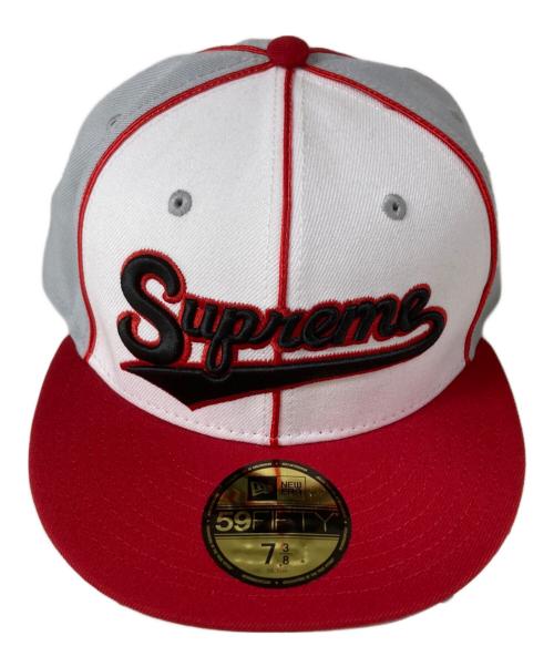 SUPREME（シュプリーム）SUPREME (シュプリーム) New Era (ニューエラ) 25SS Piping Script Logo Cap キャップ ホワイト×レッド サイズ:7 8/3の古着・服飾アイテム