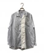 COMME des GARCONS HOMMEコムデギャルソン オム）の古着「80S バイカラーオープンカラーシャツ」｜ブルー×ホワイト