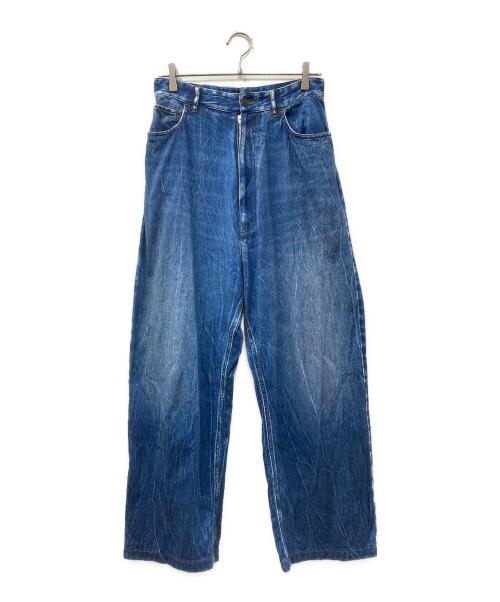 BALENCIAGA（バレンシアガ）BALENCIAGA (バレンシアガ) 21SS トロンプルイユ デニム転写 パンツ ブルー サイズ:Sの古着・服飾アイテム