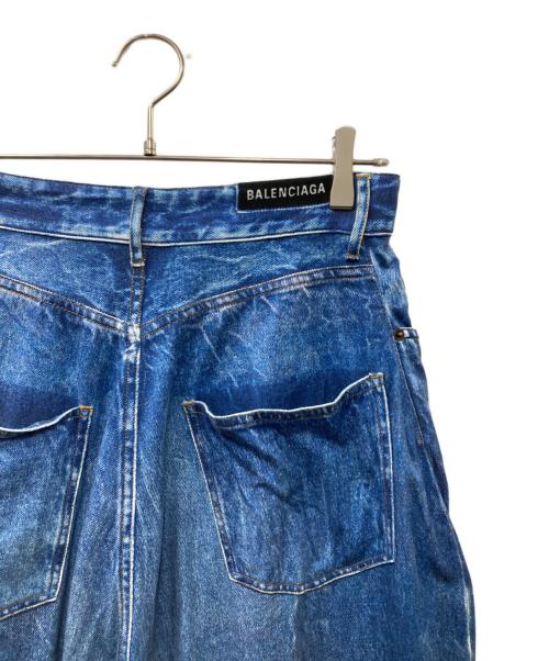 BALENCIAGA（バレンシアガ）BALENCIAGA (バレンシアガ) 21SS トロンプルイユ デニム転写 パンツ ブルー サイズ:Sの古着・服飾アイテム
