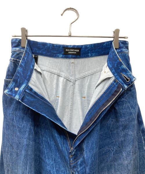 BALENCIAGA（バレンシアガ）BALENCIAGA (バレンシアガ) 21SS トロンプルイユ デニム転写 パンツ ブルー サイズ:Sの古着・服飾アイテム