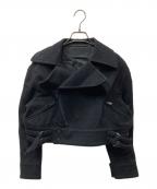 Yohji Yamamoto FEMMEヨウジヤマモトファム）の古着「ウールショートダブルライダース」｜ブラック