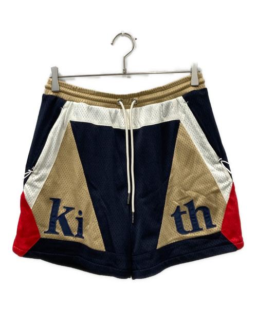 KITH（キス）KITH (キス) メッシュショートパンツ ネイビー×ベージュ サイズ:Sの古着・服飾アイテム