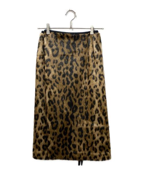 HARDY NOIR（アルディーノアール）HARDY NOIR (アルディーノアール) レオパードファーラップスカート ブラウン サイズ:FREEの古着・服飾アイテム