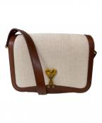 AMI Alexandre Mattiussiアミアレクサンドルマテュッシ）の古着「ロゴプレートショルダーバッグ」｜ブラウン