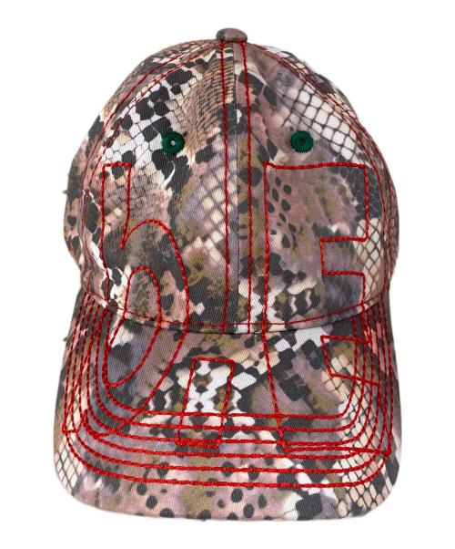 b.Eautiful（ビービューティフル）b.Eautiful (ビービューティフル) パイソン転写キャップ ピンクの古着・服飾アイテム