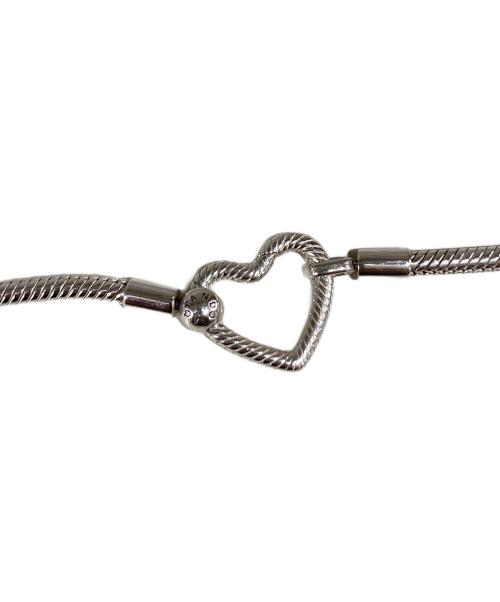 PANDORA（パンドラ）PANDORA (パンドラ) Heart Closure Snake Chain Necklace シルバーの古着・服飾アイテム