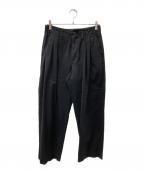 AURALEEオーラリー）の古着「SUPER FINE WOOL COTTON TWILL SLACKS タックスラックス」｜ブラック