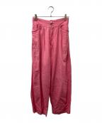 FUMIKA UCHIDAフミカウチダ）の古着「リネンワイドロングパンツ」｜ピンク