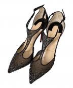 Christian Louboutinクリスチャン・ルブタン）の古着「スタッズメッシュピンヒールパンプス」｜ブラック