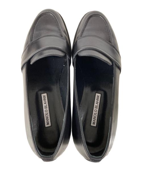 Manolo Blahnik（マノロブラニク）Manolo Blahnik (マノロブラニク) コインローファー ブラック サイズ:39の古着・服飾アイテム