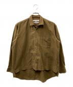 COMME des GARCONS SHIRTコムデギャルソンシャツ）の古着「アシンメトリーオープンカラーシャツ」｜ブラウン