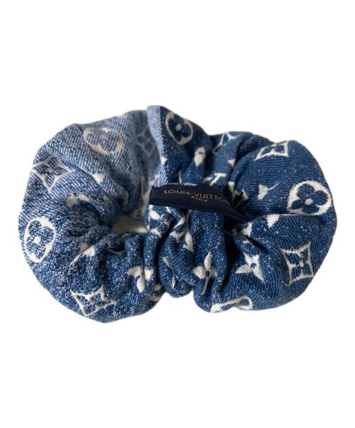 LOUIS VUITTON（ルイ ヴィトン）LOUIS VUITTON (ルイ ヴィトン) モノグラム シュシュデニム ヘアバンド ホワイト×ブルー サイズ:OneSizeの古着・服飾アイテム