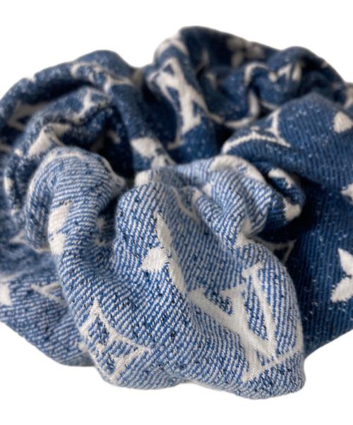 LOUIS VUITTON（ルイ ヴィトン）LOUIS VUITTON (ルイ ヴィトン) モノグラム シュシュデニム ヘアバンド ホワイト×ブルー サイズ:OneSizeの古着・服飾アイテム