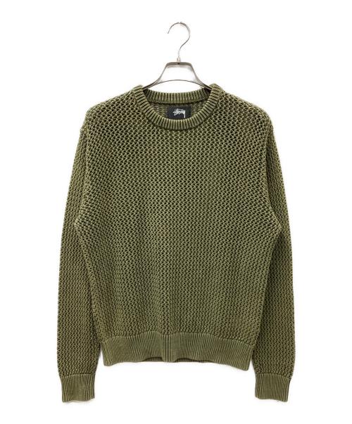 stussy（ステューシー）stussy (ステューシー) 23AW Pigment Dyed Loose Gauge Sweater オリーブ サイズ:Mの古着・服飾アイテム